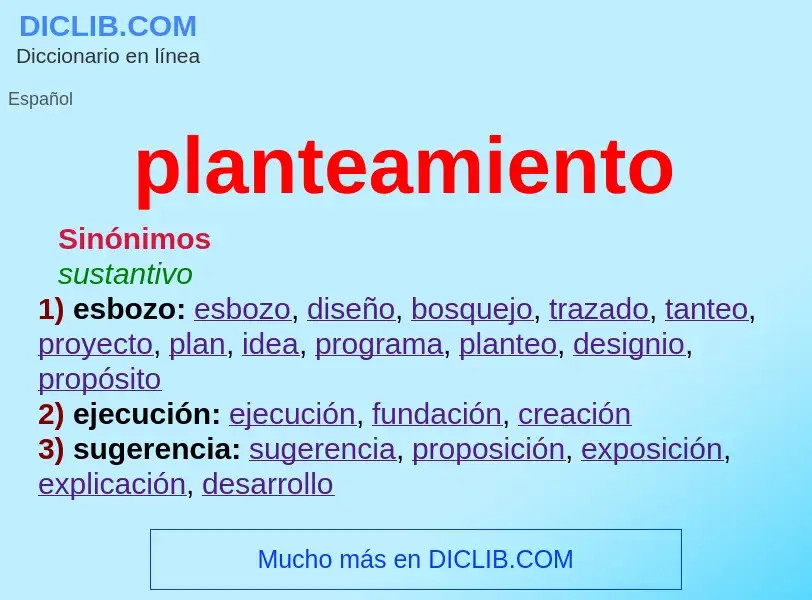 What is planteamiento - definition