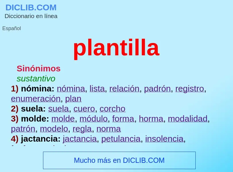 What is plantilla - definition