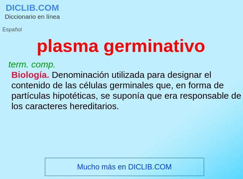 O que é plasma germinativo - definição, significado, conceito