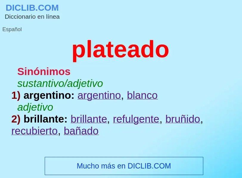 What is plateado - definition