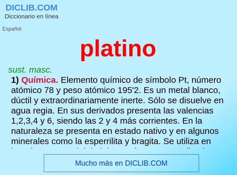 ¿Qué es platino? - significado y definición