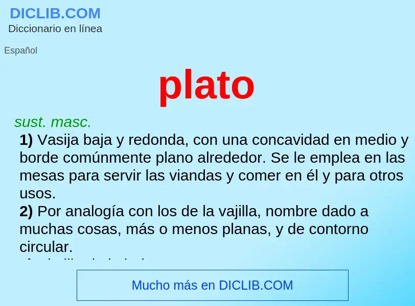 ¿Qué es plato? - significado y definición