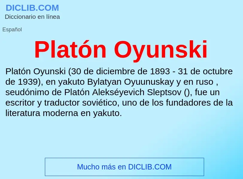 O que é Platón Oyunski - definição, significado, conceito