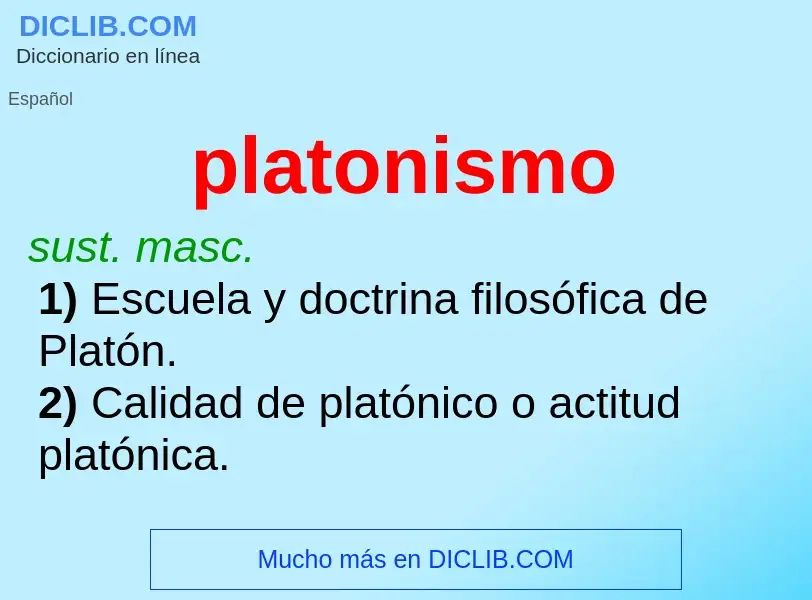 ¿Qué es platonismo? - significado y definición