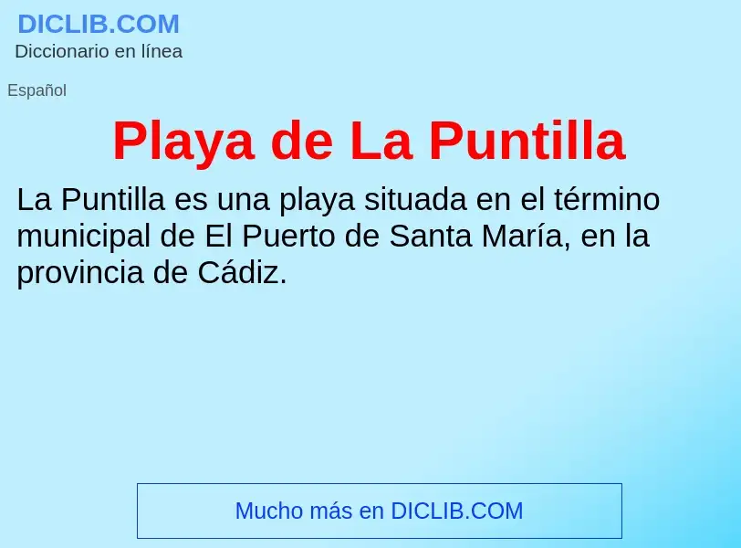 Wat is Playa de La Puntilla - definition