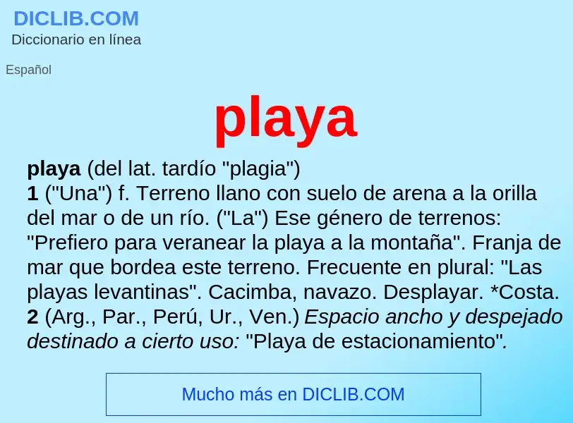 What is playa - meaning and definition