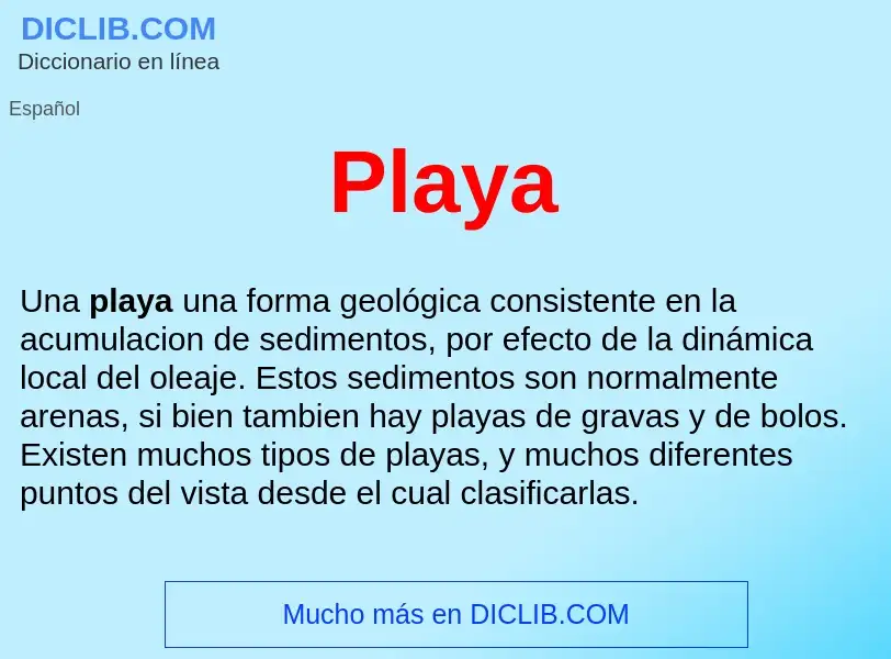 Wat is Playa  - definition