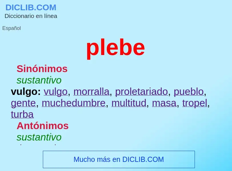 What is plebe - definition