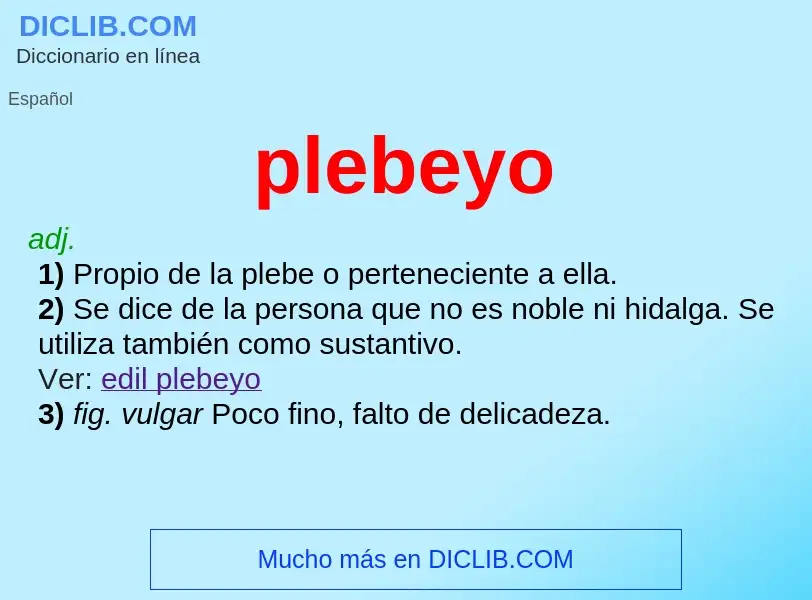 Wat is plebeyo - definition