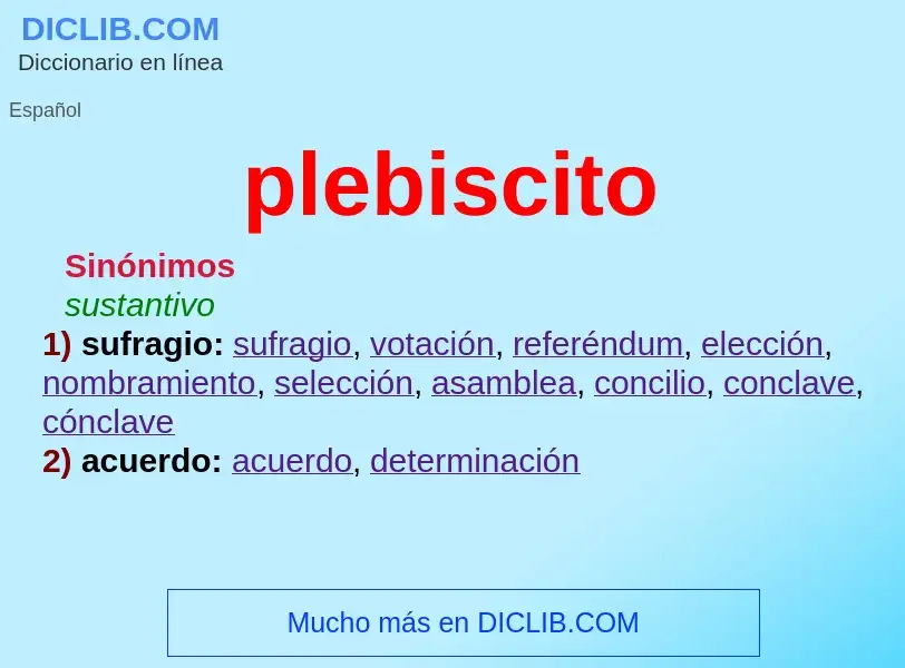 What is plebiscito - meaning and definition