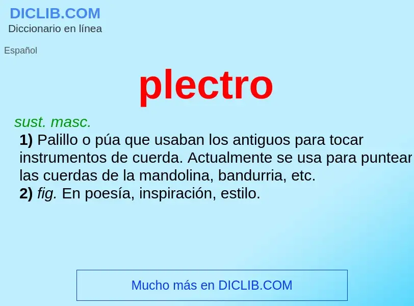 What is plectro - meaning and definition