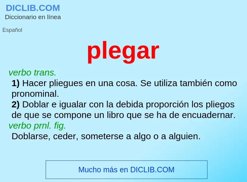 What is plegar - meaning and definition