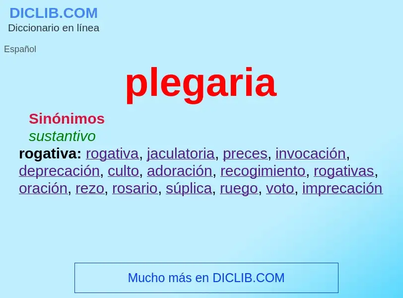 What is plegaria - meaning and definition