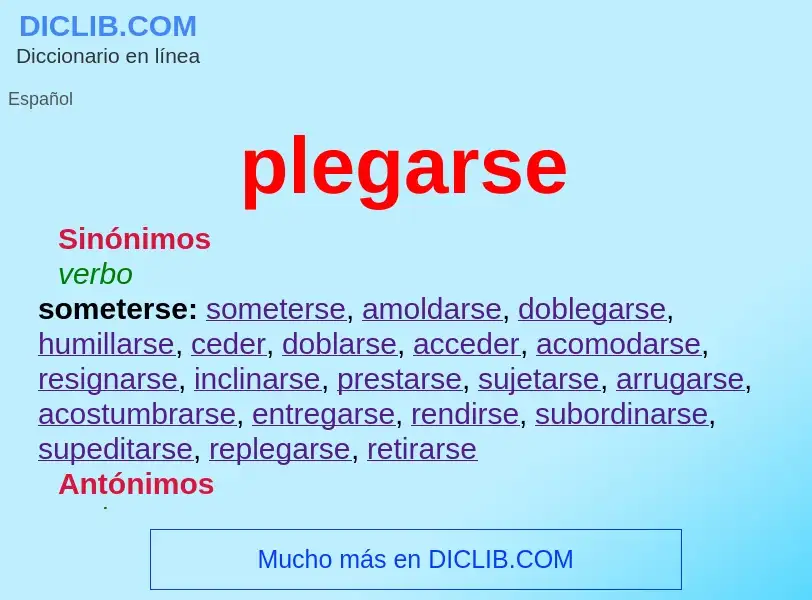 What is plegarse - definition