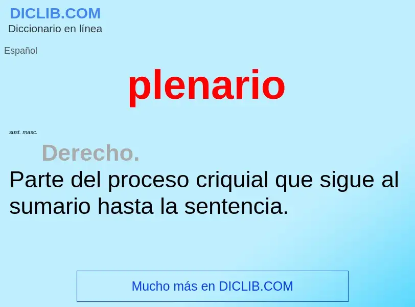 Что такое plenario - определение