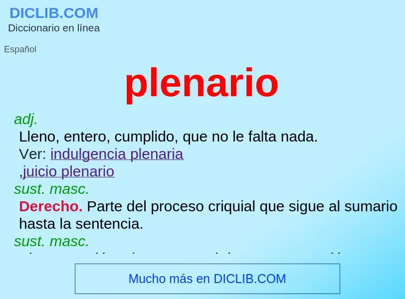 What is plenario - definition