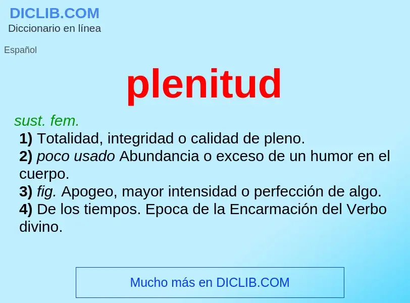 Wat is plenitud - definition