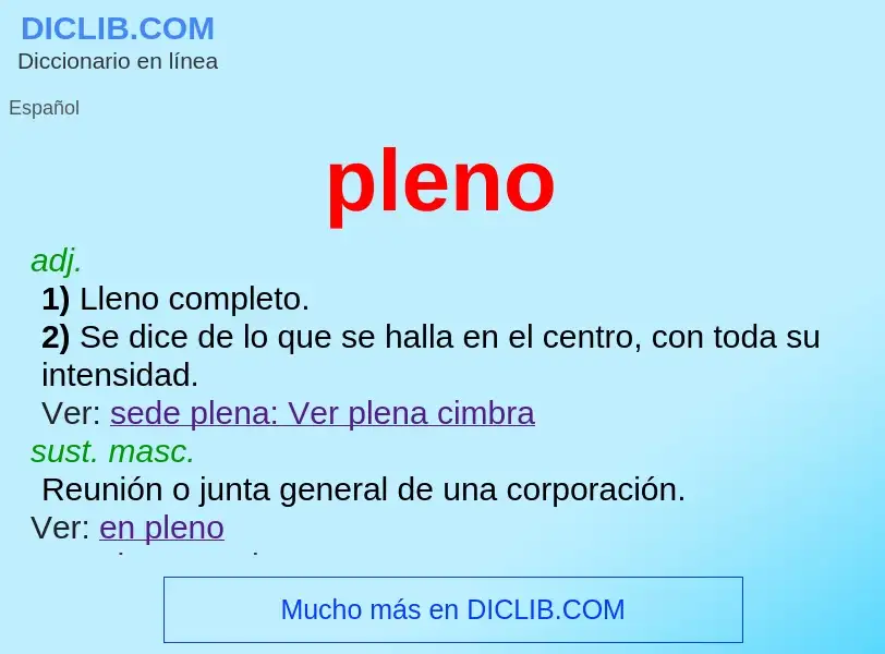 What is pleno - definition