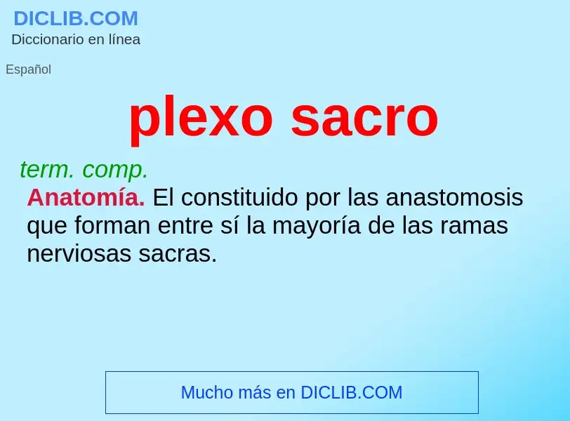 ¿Qué es plexo sacro? - significado y definición