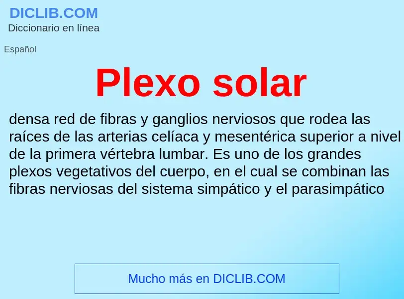 ¿Qué es Plexo solar? - significado y definición