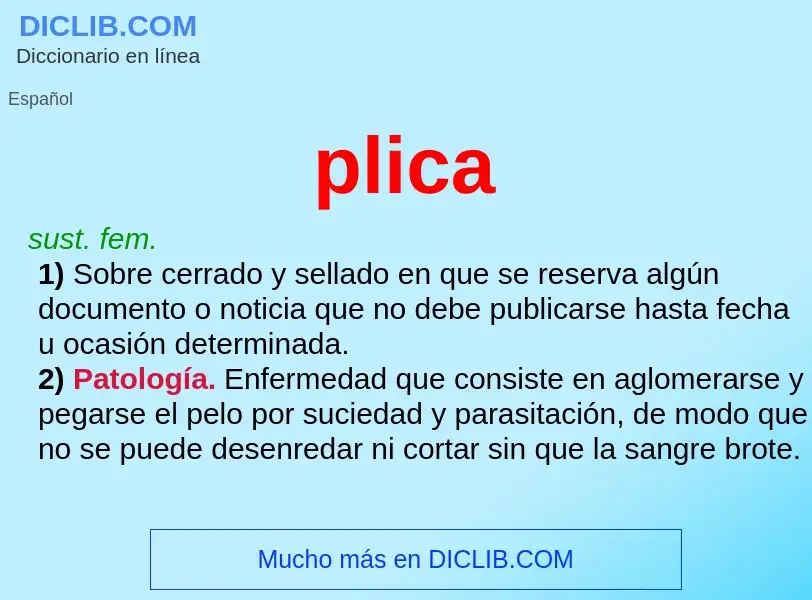 Was ist plica - Definition