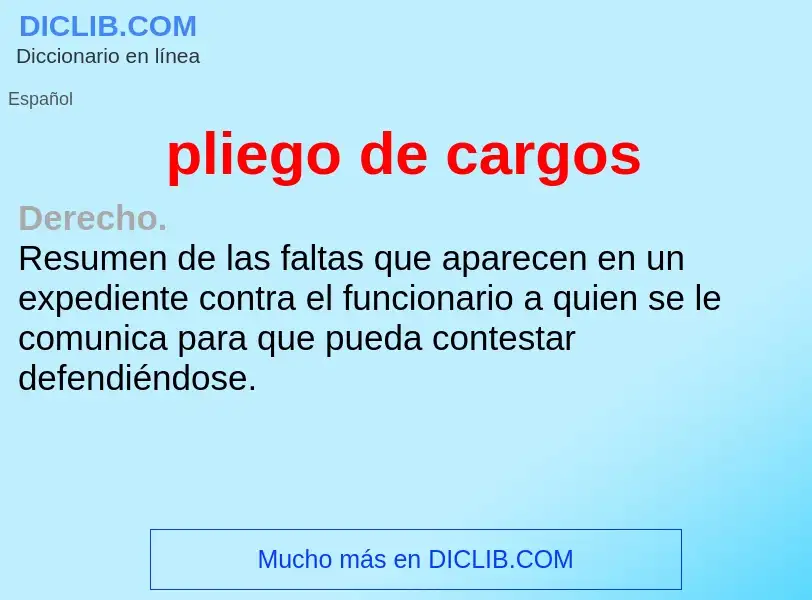 What is pliego de cargos - definition