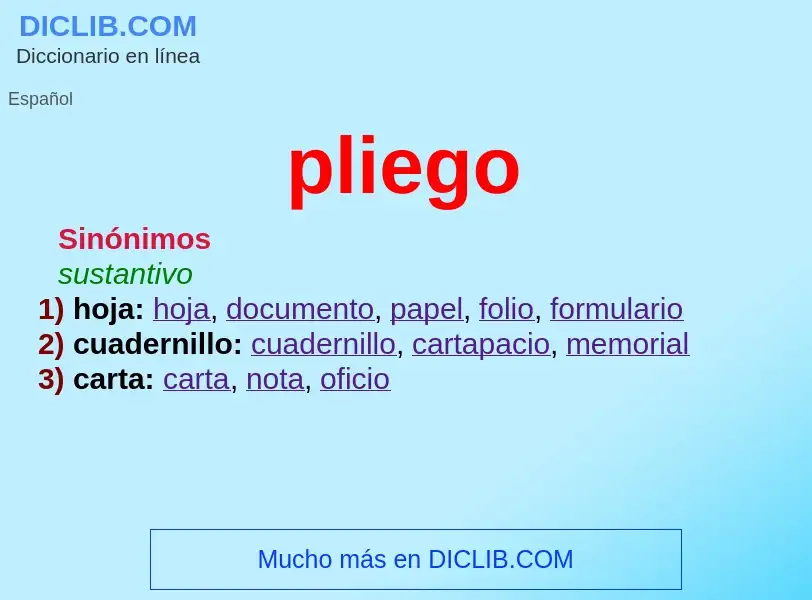 ¿Qué es pliego? - significado y definición