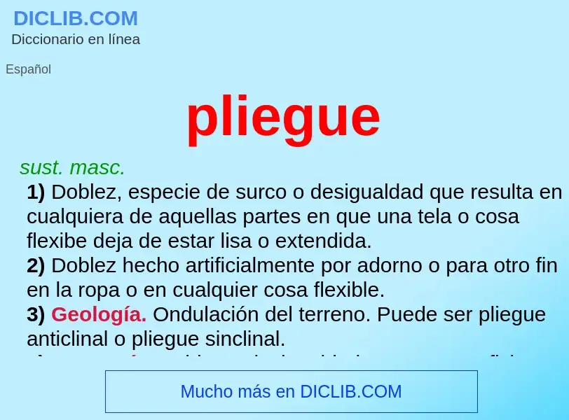 What is pliegue - definition