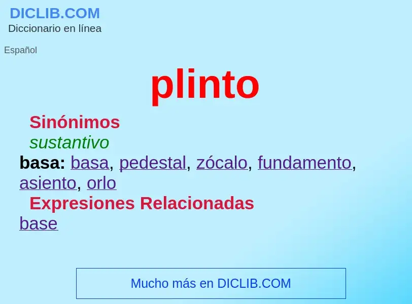 What is plinto - meaning and definition