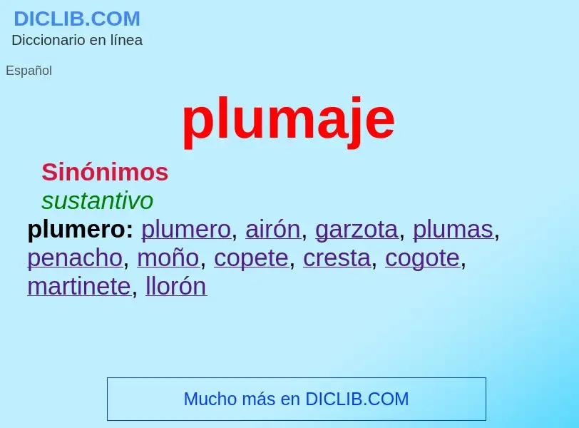 Wat is plumaje - definition