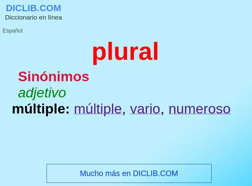 Che cos'è plural - definizione