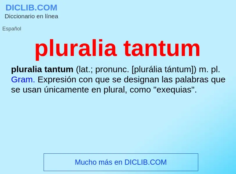 Что такое pluralia tantum - определение