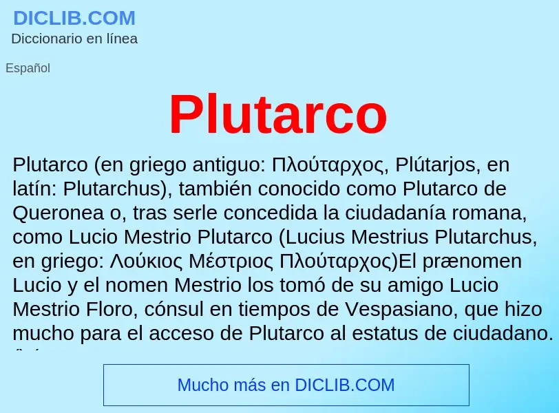 ¿Qué es Plutarco? - significado y definición