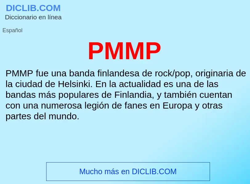 ¿Qué es PMMP? - significado y definición