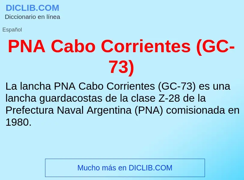 ¿Qué es PNA Cabo Corrientes (GC-73)? - significado y definición