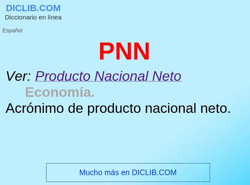 ¿Qué es PNN? - significado y definición