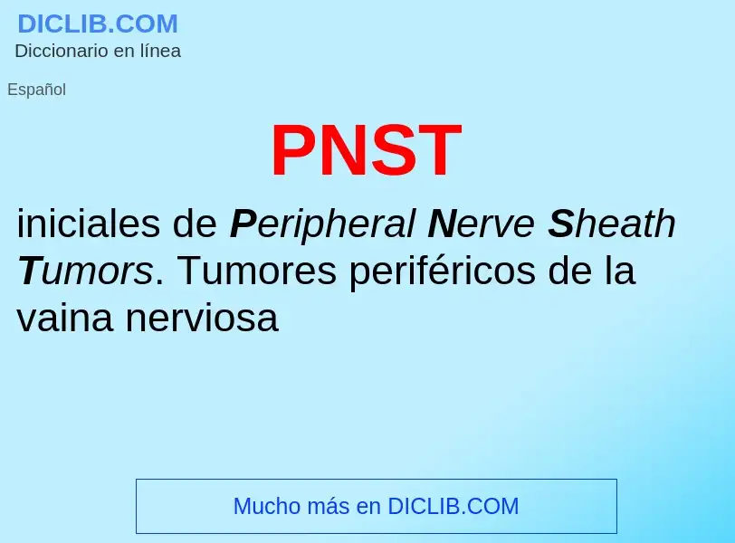 ¿Qué es PNST? - significado y definición