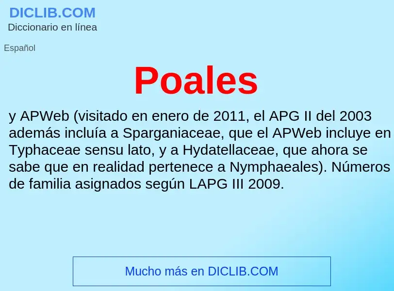 What is Poales - meaning and definition