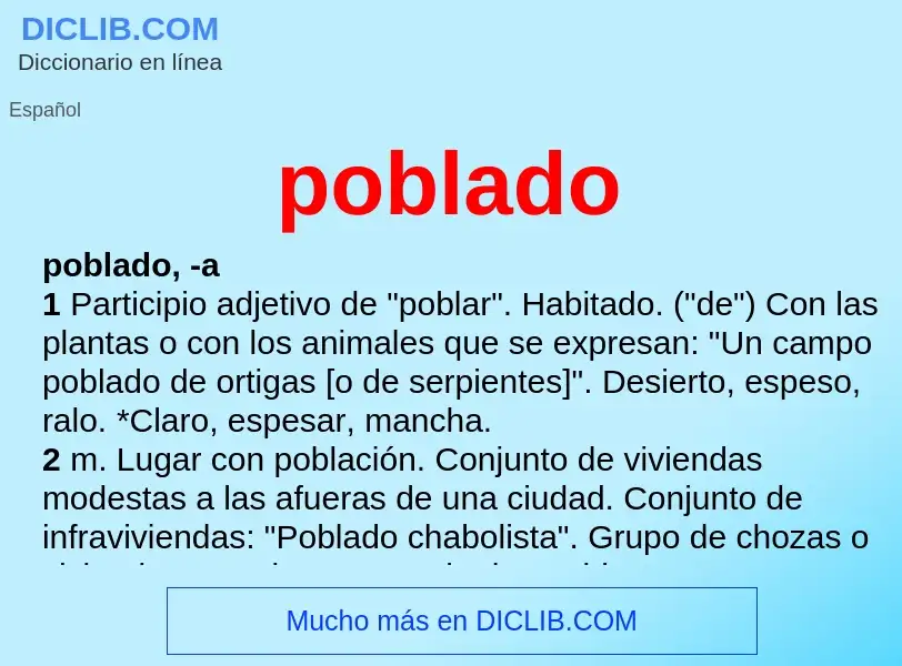 What is poblado - definition