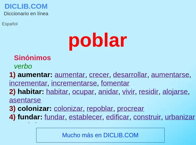 What is poblar - meaning and definition