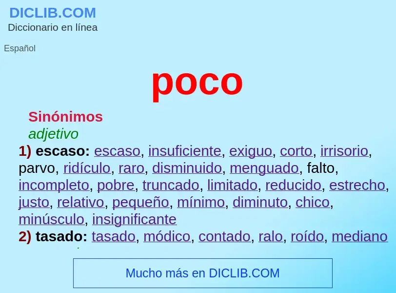 Wat is poco - definition