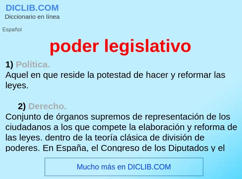 What is poder legislativo - definition