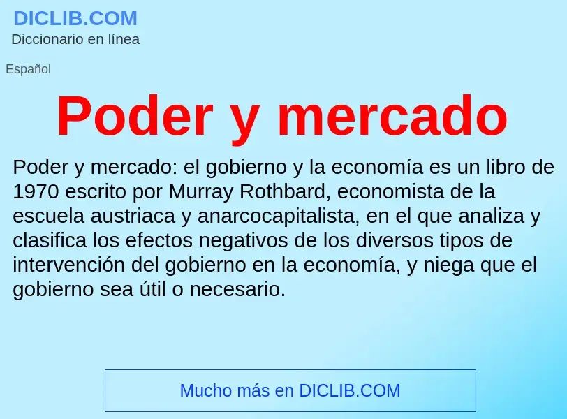 What is Poder y mercado - definition