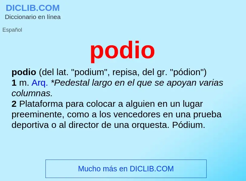 Wat is podio - definition