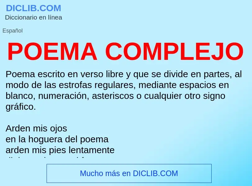 ¿Qué es POEMA COMPLEJO? - significado y definición