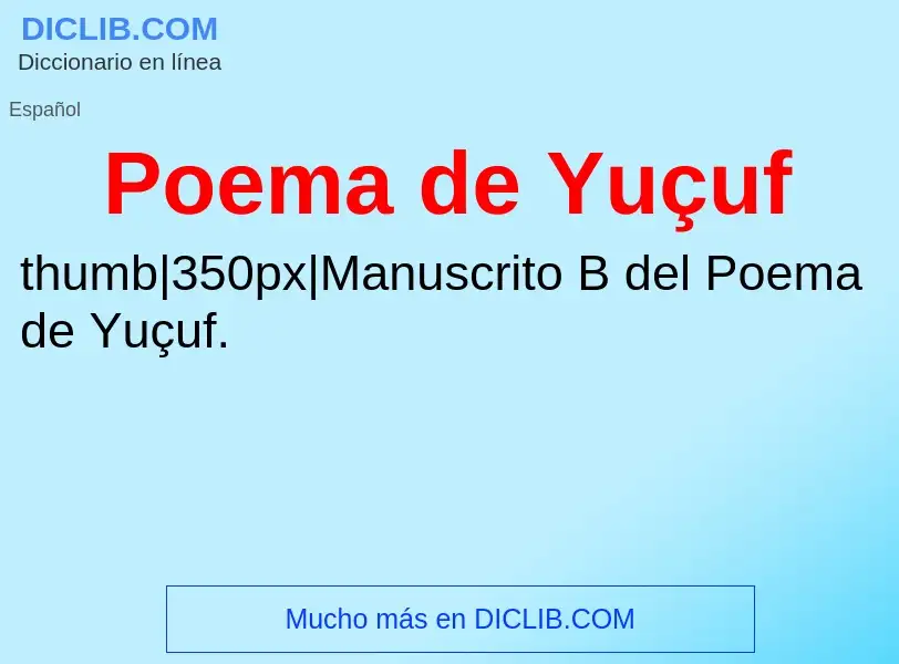 ¿Qué es Poema de Yuçuf? - significado y definición