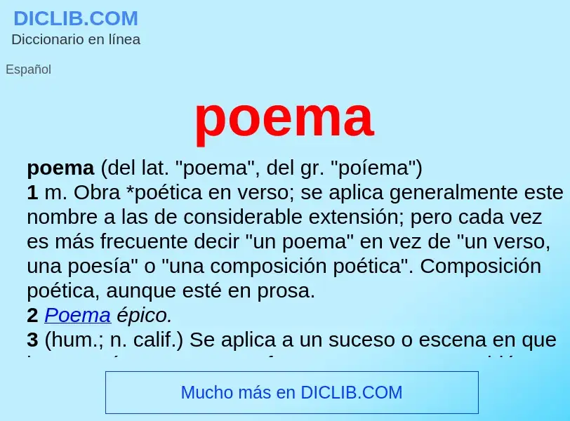 What is poema - meaning and definition