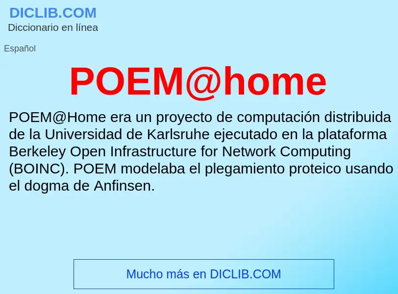 ¿Qué es POEM@home? - significado y definición