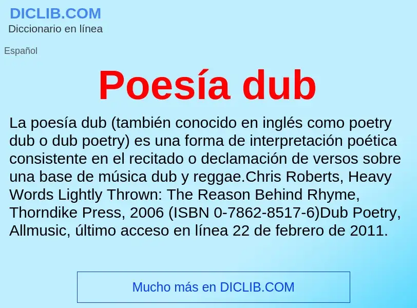 O que é Poesía dub - definição, significado, conceito