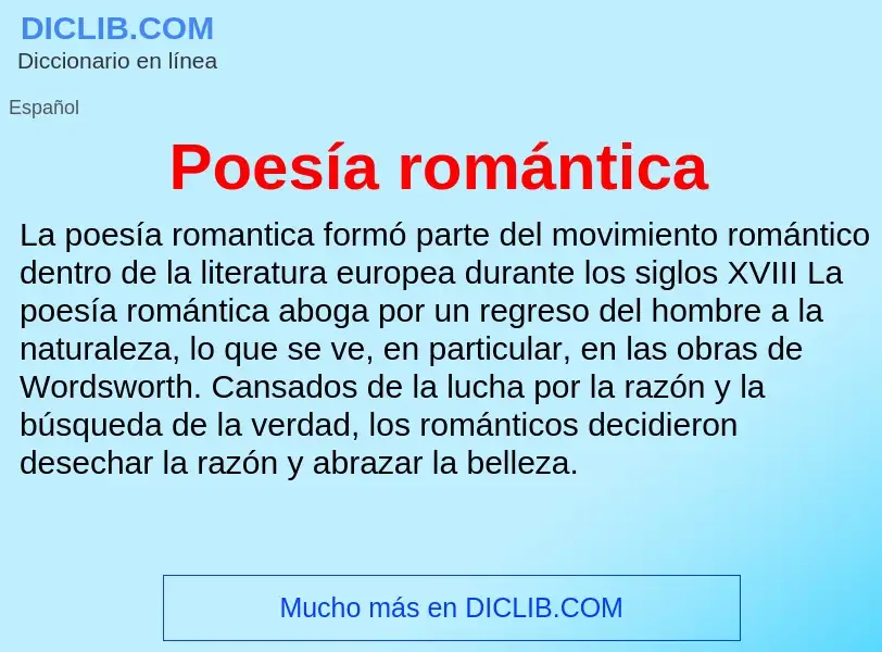 Что такое Poesía romántica - определение